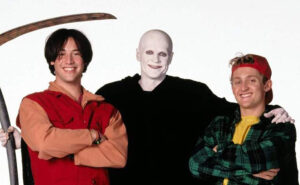 The character of Death in the Bill & Ted movies with his arm around the titular duo